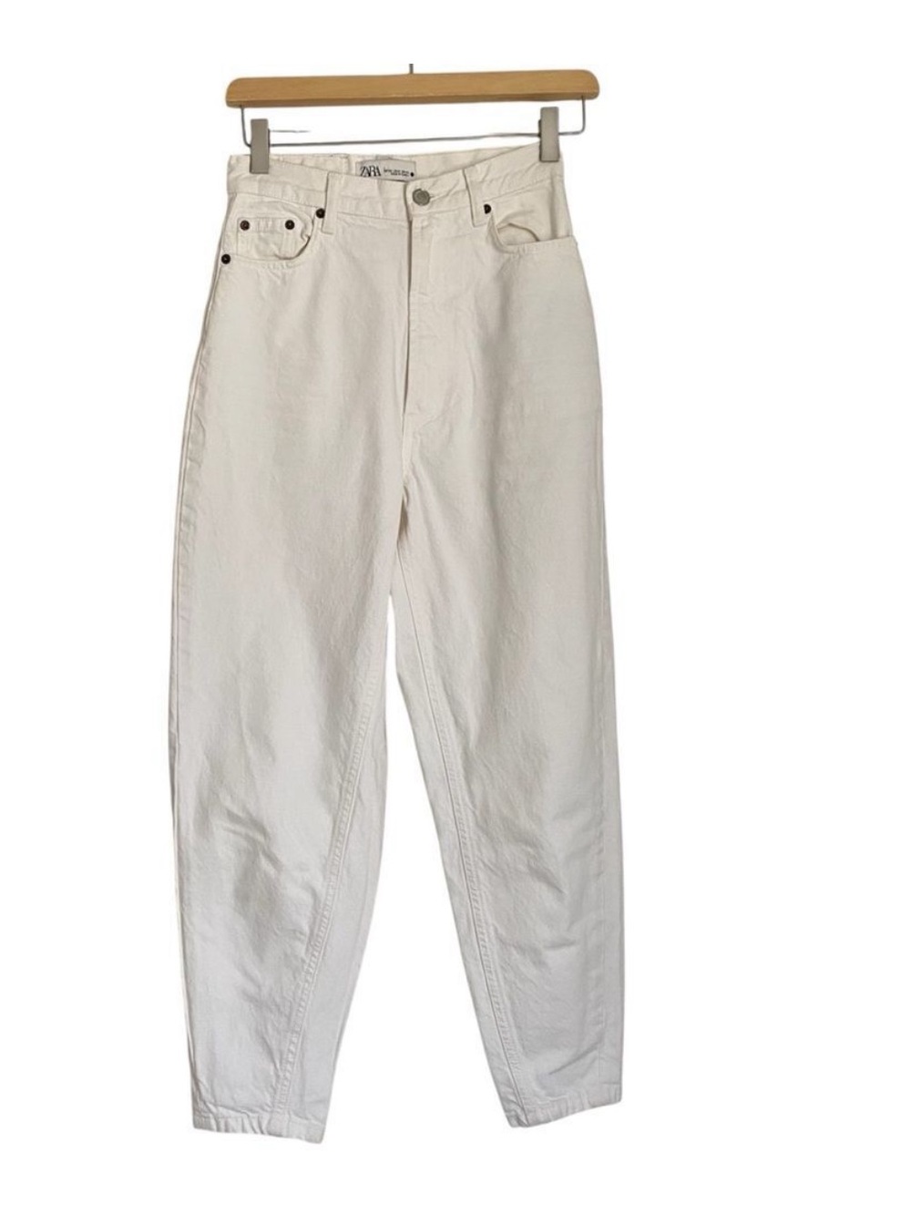 Zara Barrel Leg Ankle Jeans Petite High Waist Size 4